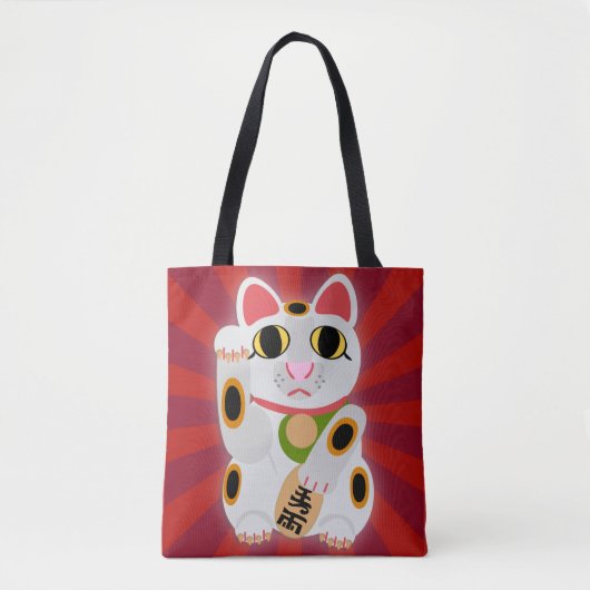Big Bold Lucky Cat Fun Cartoon Charakter Tasche (Vorderseite)