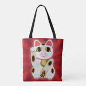 Big Bold Lucky Cat Fun Cartoon Charakter Tasche (Rückseite)