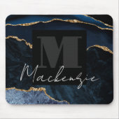 Big Bold Monogram Blue Agate Mousepad (Vorne)