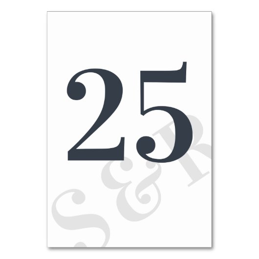 Big Bold Monogram Modern Simple Tischnummer (Vorderseite)