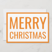Big Bold Orange Frohe Weihnachts White Foto Card Einladung (Vorderseite)