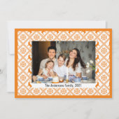 Big Bold Orange Frohe Weihnachts White Foto Card Einladung (Rückseite)