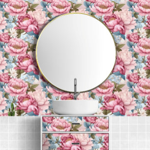 Big Bold Pink Peonies Farbiges Muster Tapete