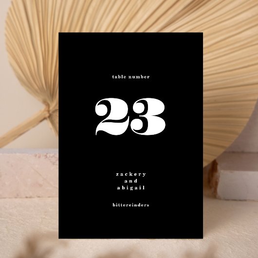 BIG Bold Premium White Black Wedding Tischnummer