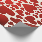 Big Bold Red Liebe Hearts Geschenkpapier (Ecke)