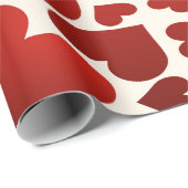 Big Bold Red Liebe Hearts Geschenkpapier (Rolleneckpunkt)