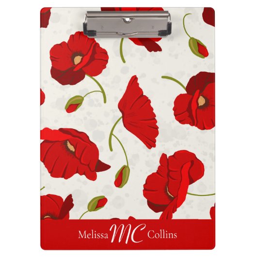 Big, Bold, Red Poppies Clipboard Klemmbrett (Vorderseite)