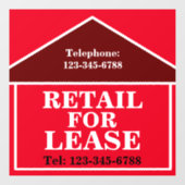 BIG BOLD RETAIL FÜR LEASE SIGNAY Real Anwesen Fensteraufkleber (Blatt)