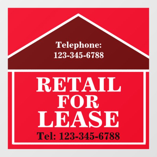 BIG BOLD RETAIL FÜR LEASE SIGNAY Real Anwesen Fensteraufkleber (Blatt)