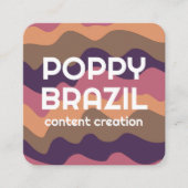 BIG BOLD RETRO Lila Wavy Stripes Quadratische Visitenkarte (Vorderseite)