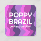 BIG BOLD RETRO Lila Wavy Stripes Quadratische Visitenkarte (Vorderseite)