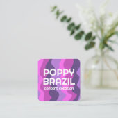 BIG BOLD RETRO Lila Wavy Stripes Quadratische Visitenkarte (Stehend Vorderseite)