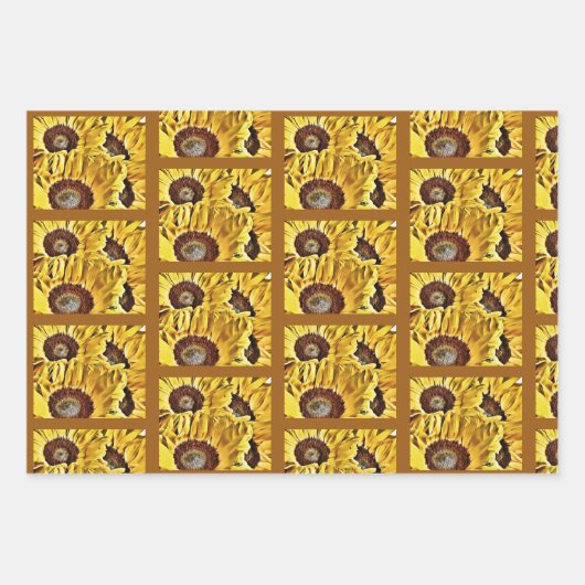 Big Bold Sunblumen Geschenkpapier Set (Vorderseite 3)