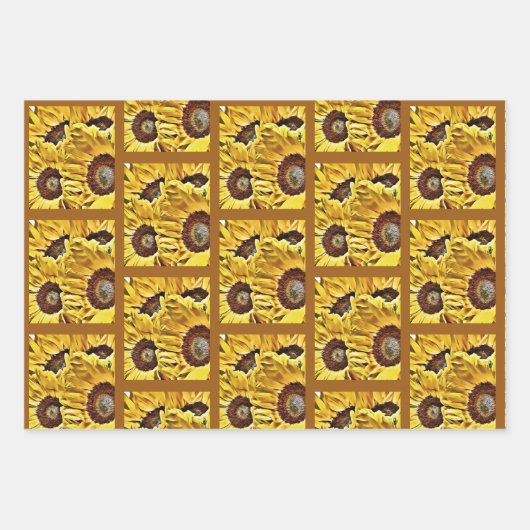 Big Bold Sunblumen Geschenkpapier Set (Vorderseite)