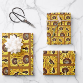 Big Bold Sunblumen Geschenkpapier Set