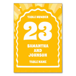 BIG Bold Sunshine Yellow Wavy Arch Wedding Tischnummer