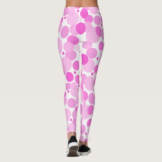 Big, Bold, Variegated Pink Polka Dots AH2015 Leggings (Rückseite)