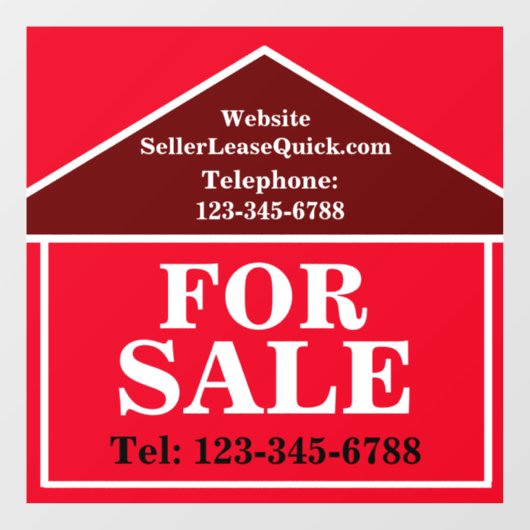 BIG BOLD ZUM VERKAUF Custom Real Anwesen Fensteraufkleber (Blatt)