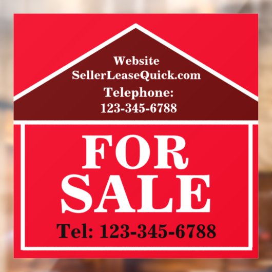 BIG BOLD ZUM VERKAUF Custom Real Anwesen Fensteraufkleber (Blatt 2)