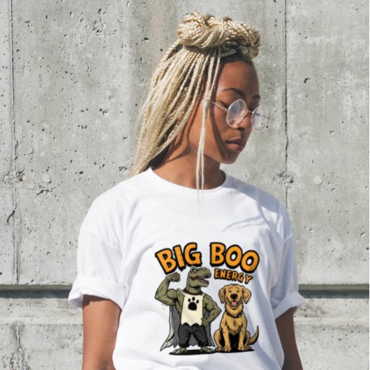 Big Boo Energy T Rex Retriever Halloween T-Shirt