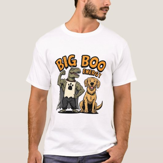Big Boo Energy T Rex Retriever Halloween T-Shirt (Vorderseite)