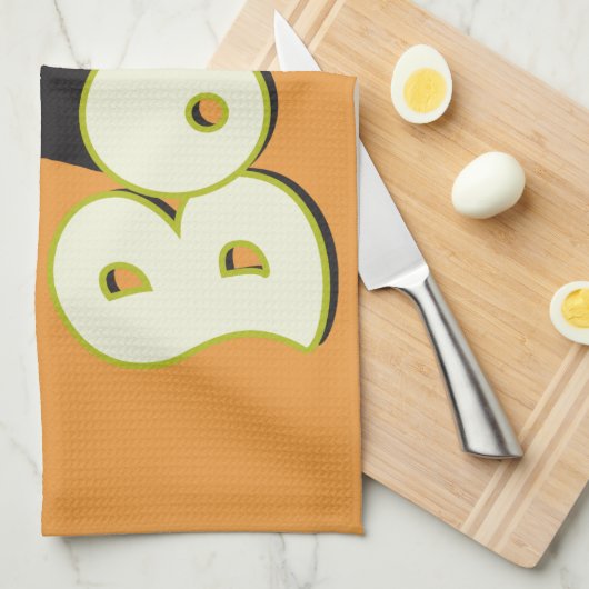 Big BOO - Frankenstein Monster Halloween Orange Geschirrtuch (Viertel Falte)