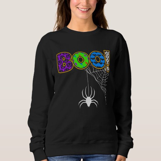 Big Boo Niedlich Spider Sarkastic Halloween Kostüm Sweatshirt (Vorderseite)