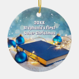 Big Book and Holiday Lights Erholung Keramik Ornament