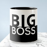 Big Boss Contrast-Tasse Zweifarbige Tasse<br><div class="desc">Großer Chef kontrastiert Tasse. Perfektes Geschenk für einen Chef,  der seinen Kaffee Liebe.</div>