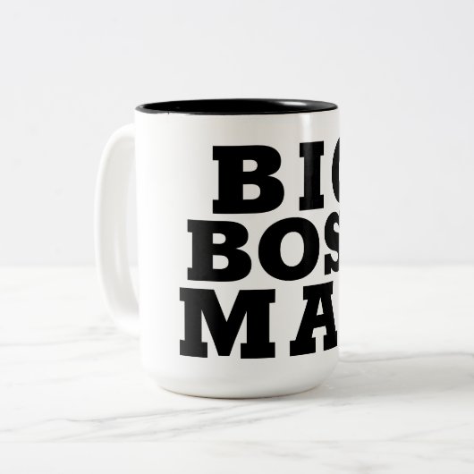 Big Boss Man Zweifarbige Tasse (Vorderseite Links)