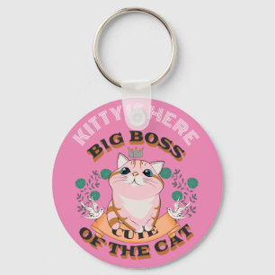 BIG BOSS NIEDLICHER KATZE KANN PERSONALISIERTEN NA SCHLÜSSELANHÄNGER