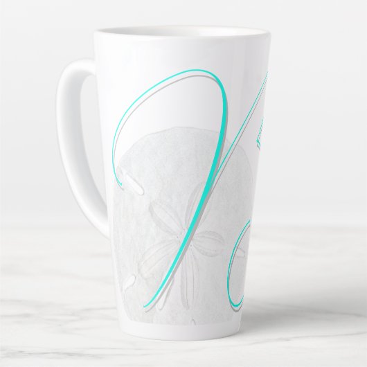 Big Boss Text Sand Dollars Latte Tasse (Linke Ecke)