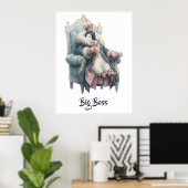 Big Boss Winter-Pinguin-Design Poster (Heimbüro)