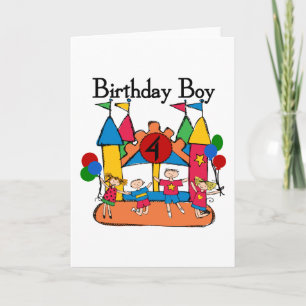 Big Bounce Boy 4. Geburtstag Tshirts und Geschenke Karte
