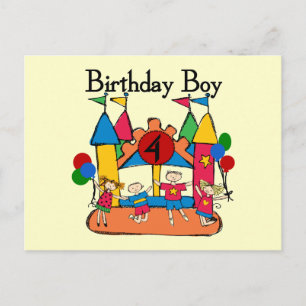Big Bounce Boy 4. Geburtstag Tshirts und Geschenke Postkarte
