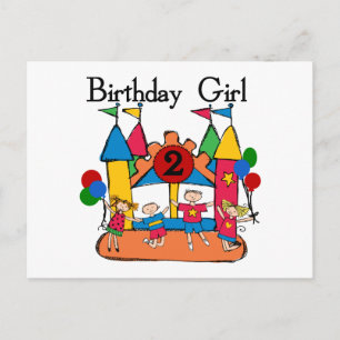 Big Bounce Girl 2. Geburtstag Tshirts und Geschenk Postkarte