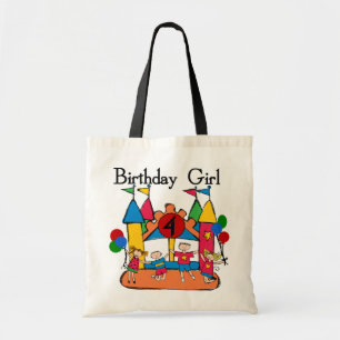 Big Bounce Girl 4. Geburtstag T - Shirt und Gesche Tragetasche