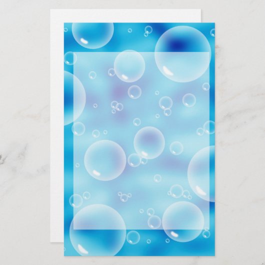 Big Bouncing Blue Bubbles Briefpapier (Vorne/Hinten)