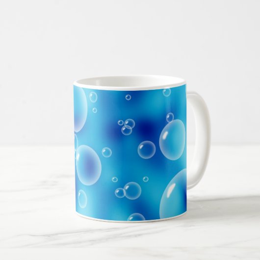 Big Bouncing Blue Bubbles Kaffeetasse (VorderseiteRechts)
