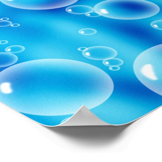 Big Bouncing Blue Bubbles Poster (Ecke)