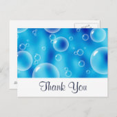 Big Bouncing Blue Bubbles Vielen Dank Postkarte (Vorne/Hinten)