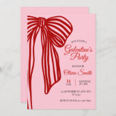 big bow coquette galentines girls night party einladung (Vorne/Hinten)
