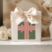 Big Bow of Striped Ribbon Quadratischer Aufkleber