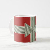 Big Bow of Striped Ribbon Red Kaffeetasse (Vorderseite Links)