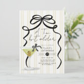 Big Bow winziges bisschen älter Olive Martini Gebu Einladung (Stehend Vorderseite)