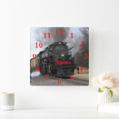 Big Boy 4014 Black Wolf Kansas Quadratische Wanduhr (Zuhause)