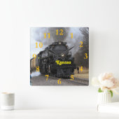 Big Boy 4014 Black Wolf Kansas Quadratische Wanduhr (Zuhause)