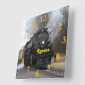 Big Boy 4014 Black Wolf Kansas Quadratische Wanduhr (Winkel)