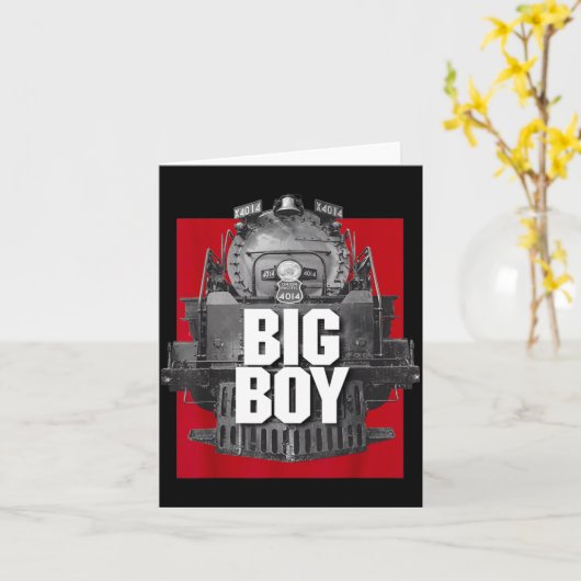 Big Boy 4014 Clic-Dampflokomotive Retro-Lokomotive Karte (Gelbe Blume)