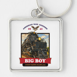 Big Boy 4014 Dampf-Lokomotiven-Retro-Illustration Schlüsselanhänger